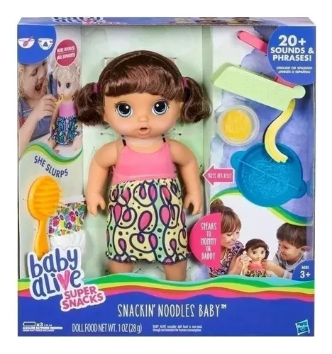 Muñeca que habla come y hace popo sale