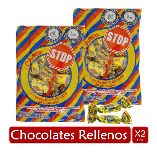 Chocolates Rellenos Con Goma Choco Stop X2