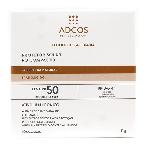 Imagem 1 de 1 de Adcos Filtro Solar Fps50 Pó Compacto Translúcido 11g