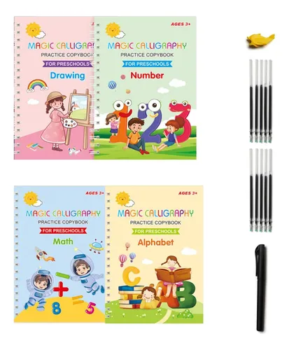 Libros De Práctica De Escritura Ranurados Para Niños De 2 A 8 Años - Reutilizables, Papel Grueso, Ideal Para Lápiz, Bolígrafo O Crayón
