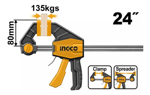 Prensa Rapida Ruda 24p 135kg Ingco Hqbc24802 *ub*