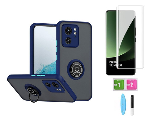 Case Funda Hardness Ring Para Motorola Edge 40 + Mica Uv