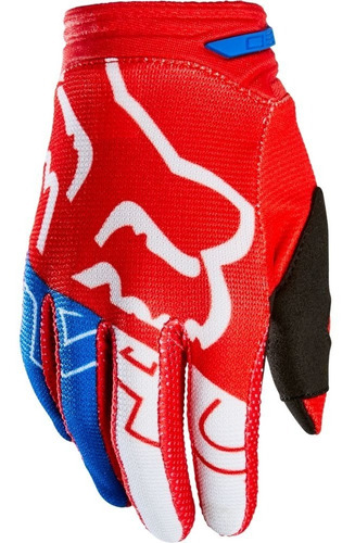 Guantes Fox Niño 180 Skew Blanco/rojo/azul 