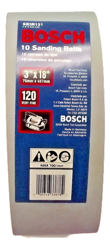 Bosch Sb3r121 120 De 3  X 18  Grano Lijado Cinturones Pack 1