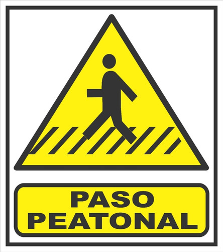 Cartel Paso Peatonal 40x45 Cm Oferta!!!