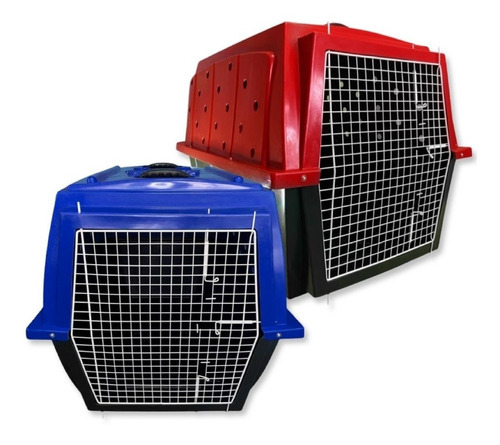 Caixa De Transporte Para Cães E Gatos Azul Plast-kão N.5