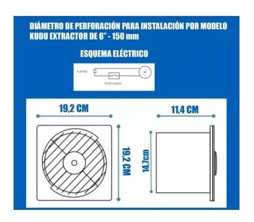 Extractor De Aire Baño Cocina 100mm Grafito Hydra Hy-vf100g