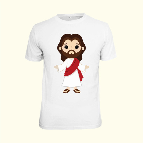Camiseta Católica Jesus Desenho Fofo