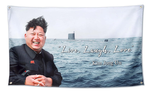 Bandera  Vive Ama Ríe  De Kim Jong Un 3x5 Pies, Tapiz ...