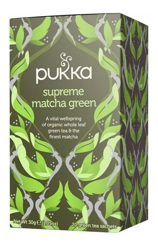 Matcha Te Verde Pukka Organico Sustentable Sin Cafeina 30g 