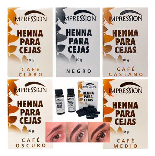 Kit Henna Cejas Hd Tipo Microblading Semipermanente Tonos