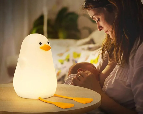 Lámpara De Pato Recargable Luz Nocturna Infantil Blanco