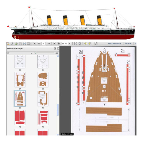 Titanic 3,50mts Unico - Jpg Papercraft (retirar X Domicilio)