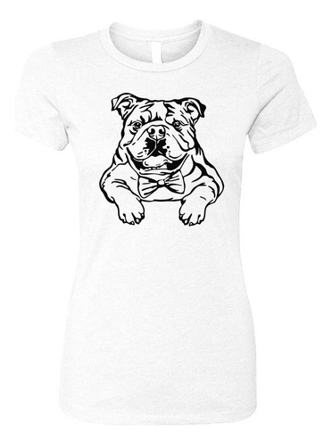 Camiseta Bulldog Mascota Femenina White Dama Xgt