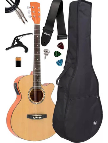 Violão By Strinberg Eletrico Cla40ce Natural C/ Capa E Kit