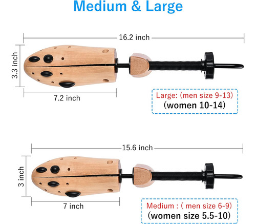Estirador De Zapatos De Madera De 2 Vías Expandir Zapa...