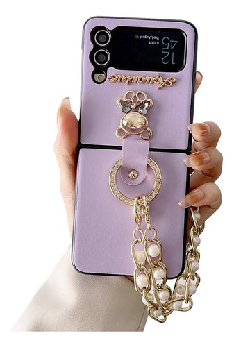 Funda Pulsera Perla Brillante Para Samsung Z Flip 3/4