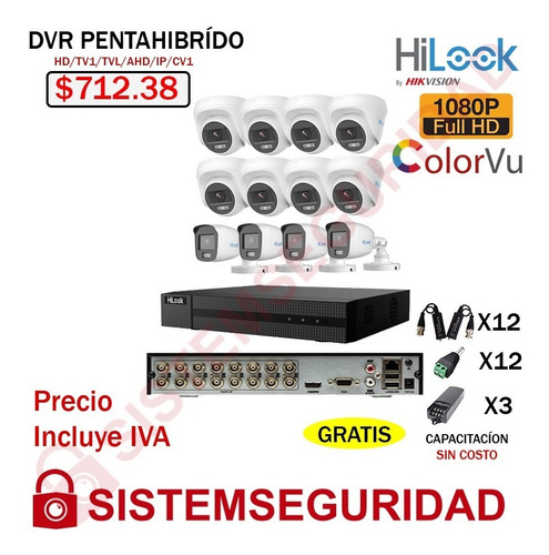 Imagen 9 de 10 de Kit 2 6 16 Camaras Seguridad Vigilancia Quito 1080 Colorvu H