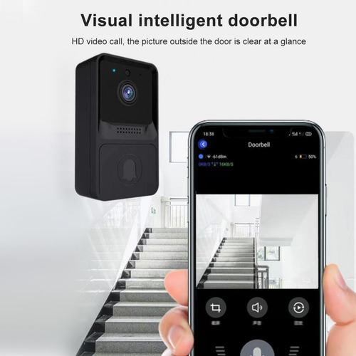 Imagen 3 de 10 de Timbre De Casa Inteligente Inalámbrico Wifi Con Cámara