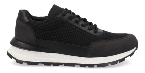 Tenis Urbano Trender Color Negro Con Agujetas Para Hombre