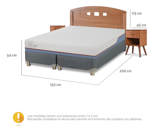 Cama Americana Excellence Plus 2 Plazas Bd + Set Gales