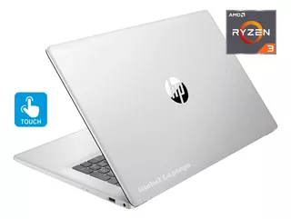 Laptop HP Laptop CP35 plateada táctil 17.3", AMD Ryzen 3 7320U 8GB de RAM 512GB SSD, AMD Radeon Graphics 1600x900px Windows 11 Pro