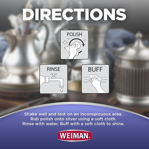 Weiman Limpiador Pulidor De Plata Ley, 8 Oz, 237ml Importado