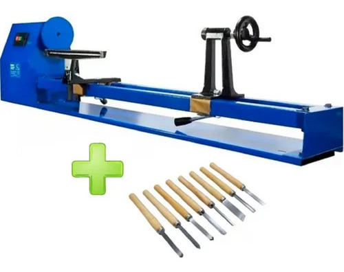 Imagen 1 de 5 de Torno Para Madera Mini 375w Plato 1000mm Kld + Set De Jubias