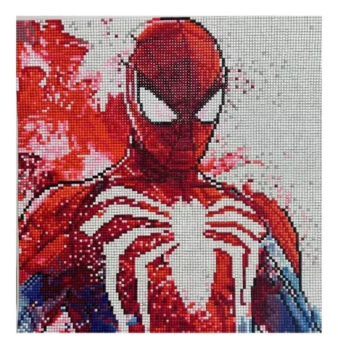 Pintura De Diamante 5d Diy 30x30 Homem Aranha Marvel Pb038