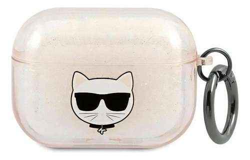 Case Funda Para AirPods Pro Choupette Karl Lagerfeld Dorado