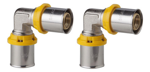 Kit de tubos PEX de 16 mm x 16 mm con forma de codo para prensado de gas, 2 unidades