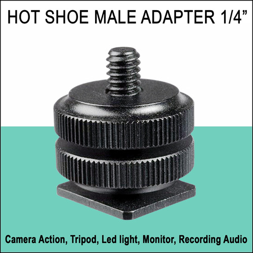 A64 Cold Hot Shoe Male 1/4 Adapter Adaptador Zapata A Rosca