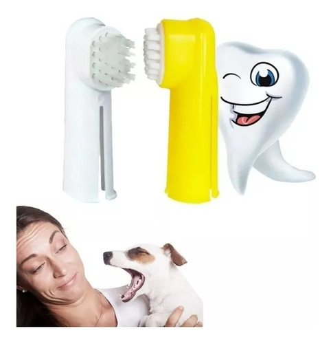 Cepillo De Dientes Y Masajeador Dedal Para Perros Y Gatos