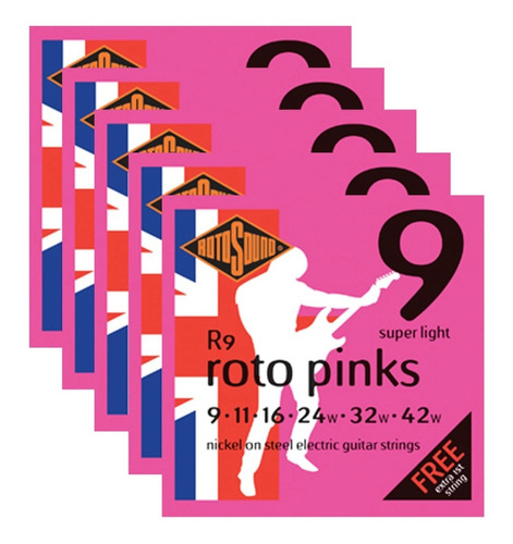 Encordado Eléctrica Rotosound Roto Pinks R9 009-042 - Ing