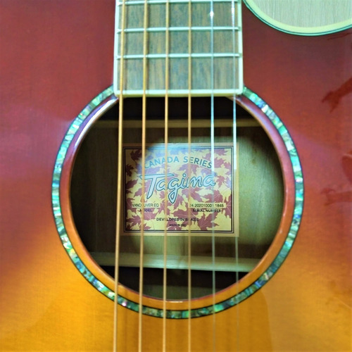 Imagem 3 de 10 de Violão Tagima Canada Vancouver Eq Cherry Burst Folk