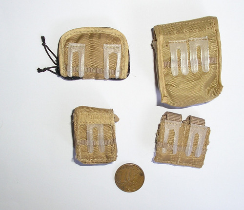 Acessório #159 Lote 4 Bolsos Miniatura P/ Boneco Escala 1/6