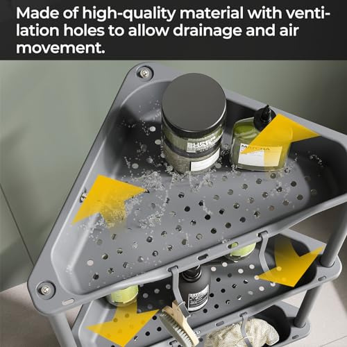 Odesign 3 Tier Floor Standing Corner Shower Caddy Organizer