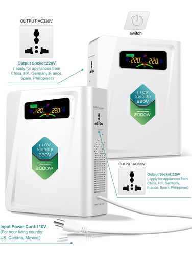 Convertidores De Potencia Zhengxi 2000w Blanco