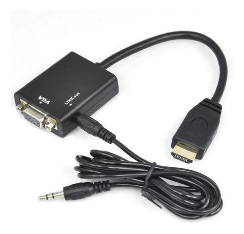 Adaptador Conversor Hdmi A Vga Con Audio - Factura A / B