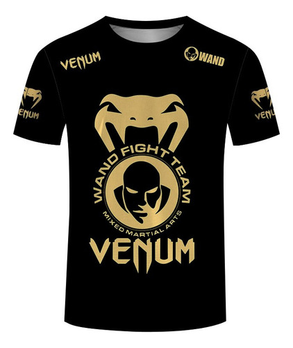 Polera De Manga Corta Con Estampado 3d Venum