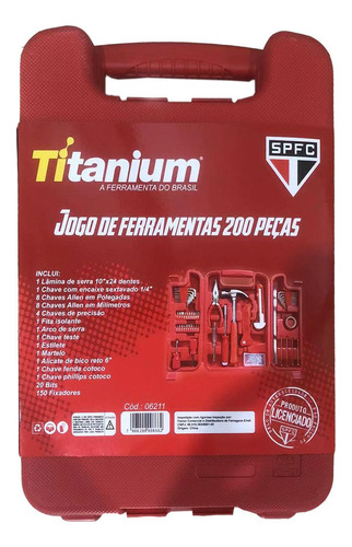 Jogo De Ferramentas Titanium 200 Peças E Maleta São Paulo