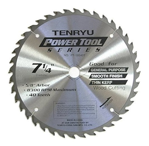 Hojas De Sierra Circular Tenryu Pt-18540-t 7-1-4  Carbide Ti