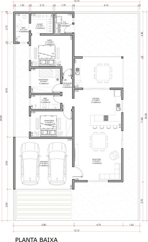 Imagem 6 de 8 de Planta De Casa 2 Quartos - Projeto Arquitetônico Completo