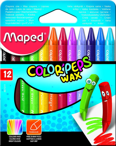 Crayones Ceritas Lapiz De Cera Maped Color Peps X 12u X25cj.