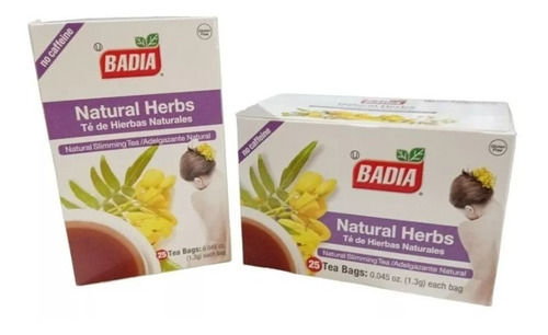 4 Cajas De Té De Hierbas Naturales Badia 25 Bolsitas C/u.