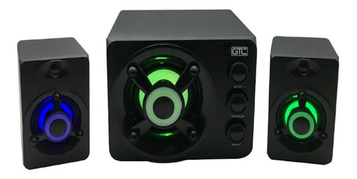 Imagen 2 de 8 de Home Theatre Bluetooth Sub Woofer + Parlantes Luces Led Aux