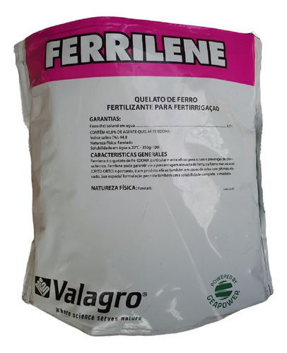 Ferrilene Ferro Quelatado Quelatizado Eddha Hidroponia 100 G