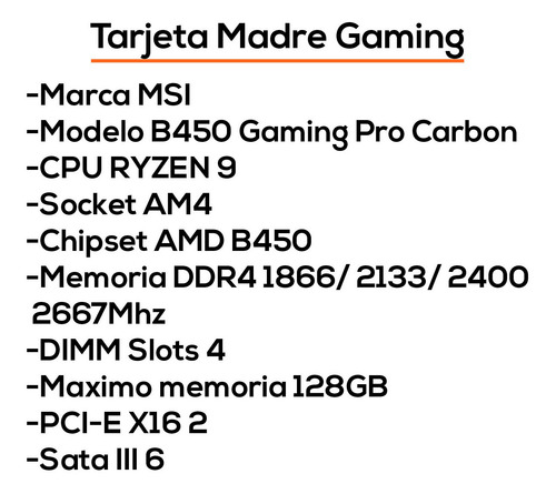 Imagen 4 de 7 de Tarjeta Madre Msi Amd B450 Gaming Pro Carbon Bagc