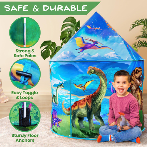 Tienda De Campaña W&o Dino Paradise Con Botón De Rugido, Jug
