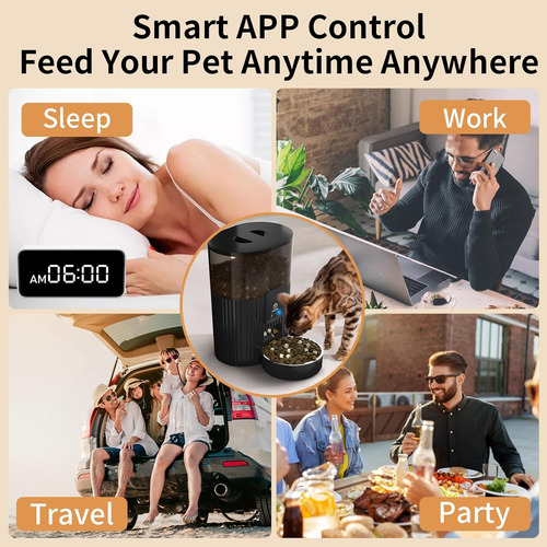 Comedero Automático Wifi Para Gatos Y Perros, 15 Tazas
